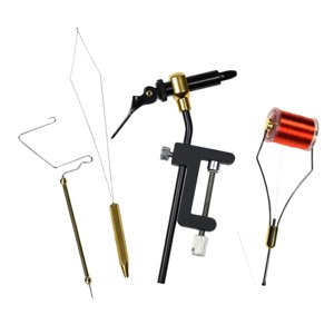 Magideal - 5X De Herramientas Para Atado De Moscas, Tornillo De Banco Para Atado De Moscas, Enhebrador, Acabado De Látigo, Alicates En C, Herramienta De Ganc