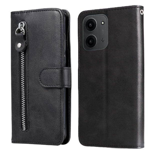 Funda con Cremallera para Xiaomi Redmi 15C 4G, Carcasa Cartera de Cuero PU con Soporte y Tarjetero