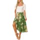 thumbnail image 2 of INSPIRE CHIC Falda Floral de Mujer con Volantes en Capas de Chifón Línea A Maxi Falda Verde Oscuro XL, 2 of 6