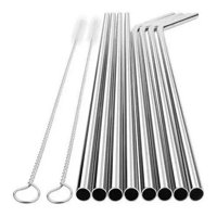 Genérico - Pack X8 Bombillas Reutilizable Bombilla De Te + 2 Cepillos