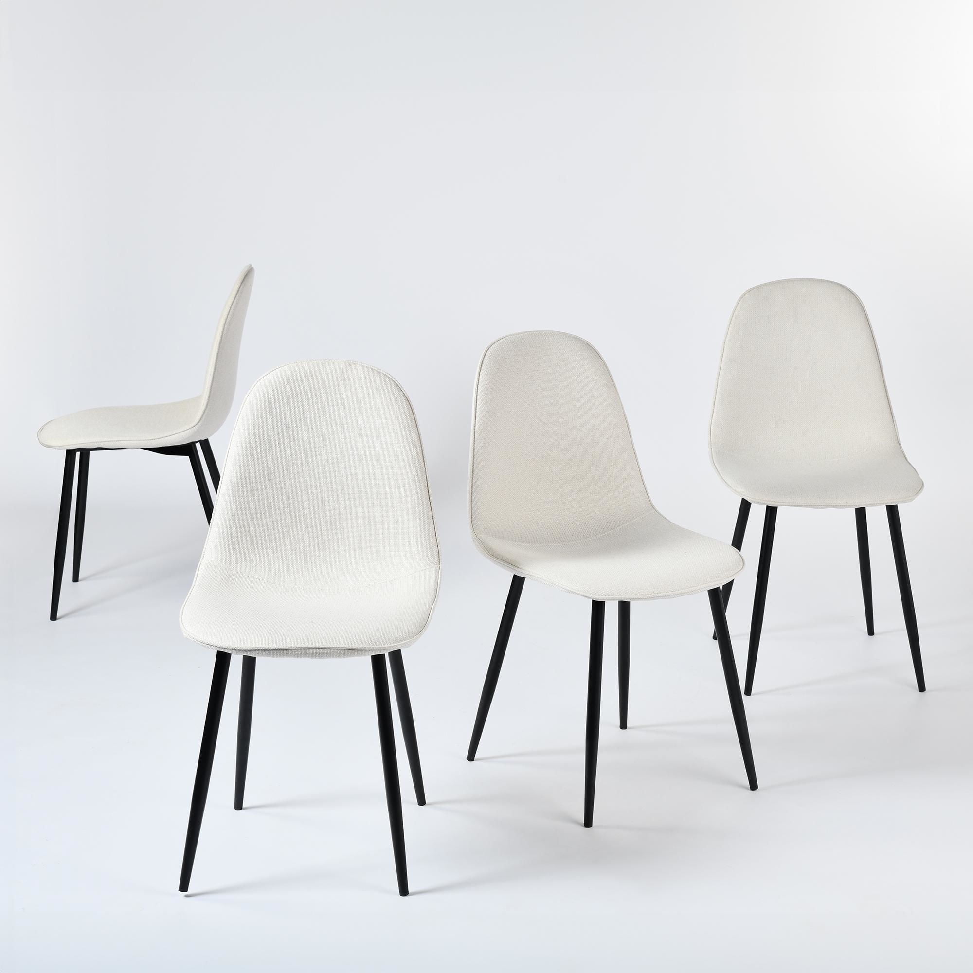 Mainstays - Silla De Comedor Charltonlum 4 Unidades Beige - Negro