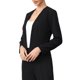 thumbnail image 4 of INSPIRE CHIC Blazer para el trabajo de oficina de mujeres, casual, de manga larga, abierto al frente, sin cuello, chaquetas de traje con bolsillos S Negro, 4 of 6