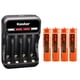 thumbnail image 1 of Cargador de baterías y paquete de 4 baterías AAA Kastar Ni-MH de 700 mAh, 1 of 6