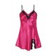 thumbnail image 2 of INSPIRE CHIC Mujer Camisón de Satén con Escote en V y Encaje Floral & Lazo con Tirantes Ajustables Vestido de Tirantes Fucsia-Encaje XXL, 2 of 7