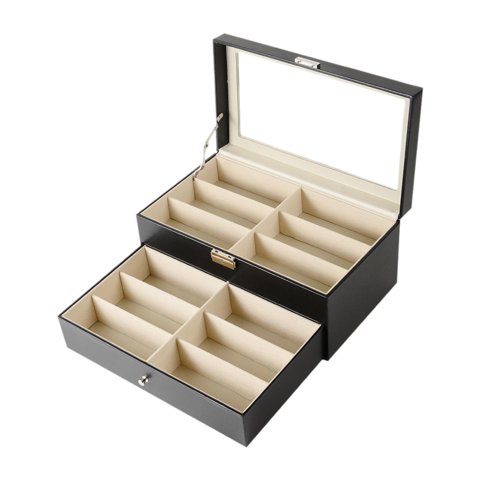 Magideal - Estuche Para Gafas Caja Para Gafas De Sol, Cajón Expositor Para Gafas De Sol, Almacenamiento De Gafas, Soporte Para Exhibición De Gafas Para Mujeres Y Negro