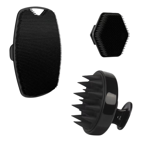 Kit Cepillo Masajeador Capilar y Exfoliante Silicona Baño