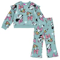 Conjunto De Sudadera De Forro Polar De Minnie Mouse De Disney Con Leggings
