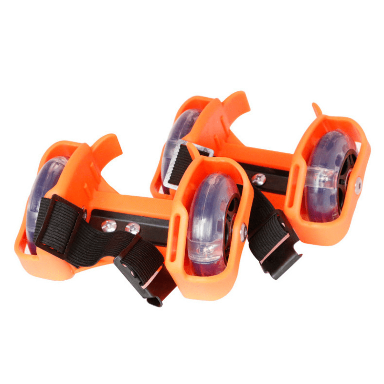Genérico - Patines Zapatillas Ajustable Luz Led 2 Ruedas Unica Naranja