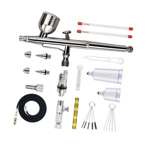 Bothyi - Juego De Pintura Con Aerógrafo, Kit De Aerógrafo Con Alimentación Por Gravedad Para Maquillaje, Arte De Uñas, Pasatiempos, Plateado