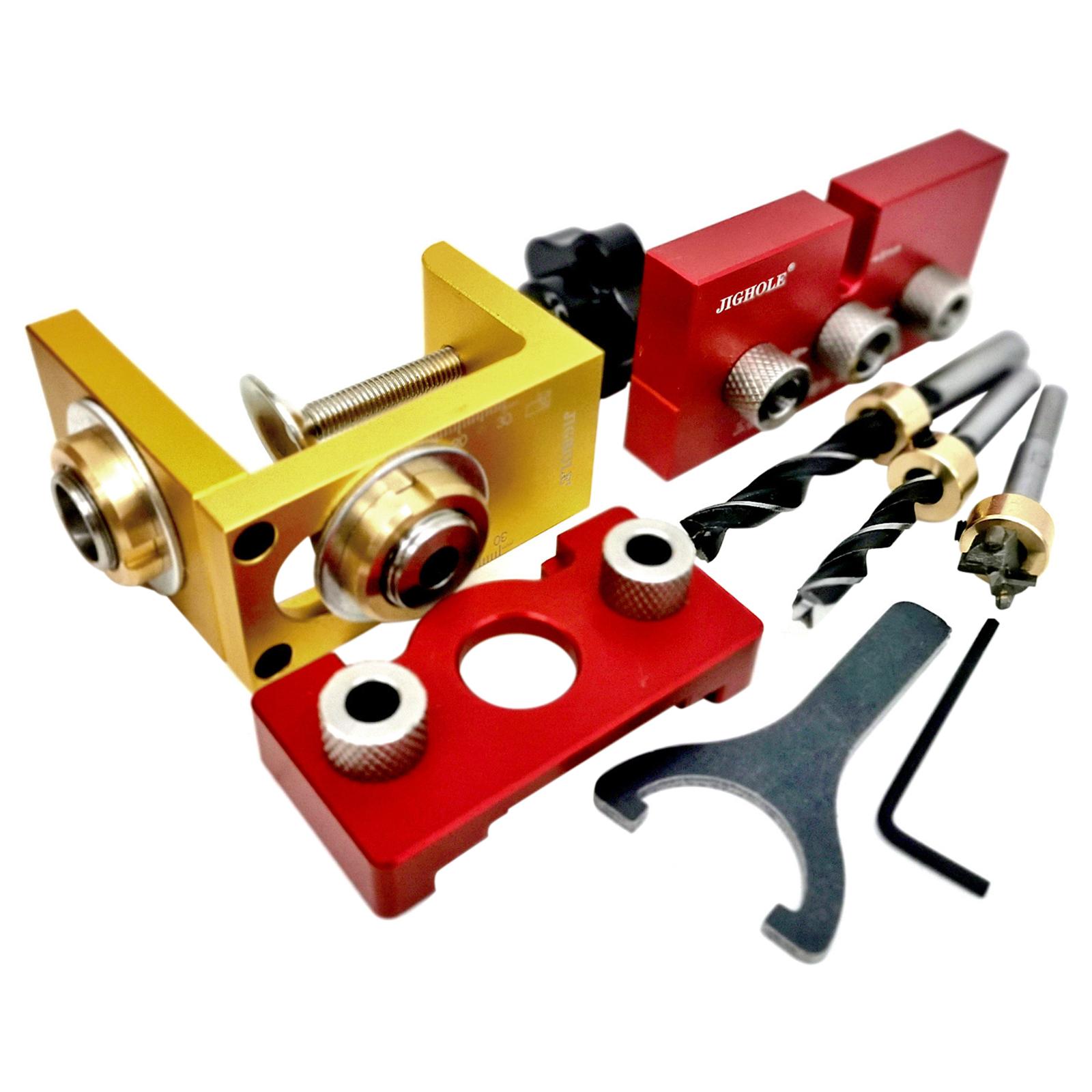 Magideal - Kit De Plantilla De Orificios De Bolsillo Localizador De Punzones Abridor De Orificios De Aleación De Aluminio Ajustable Kit De , Con Placa De Localización