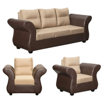 Genérico - Juego De Living Zara 311 Tela -Pu Beige