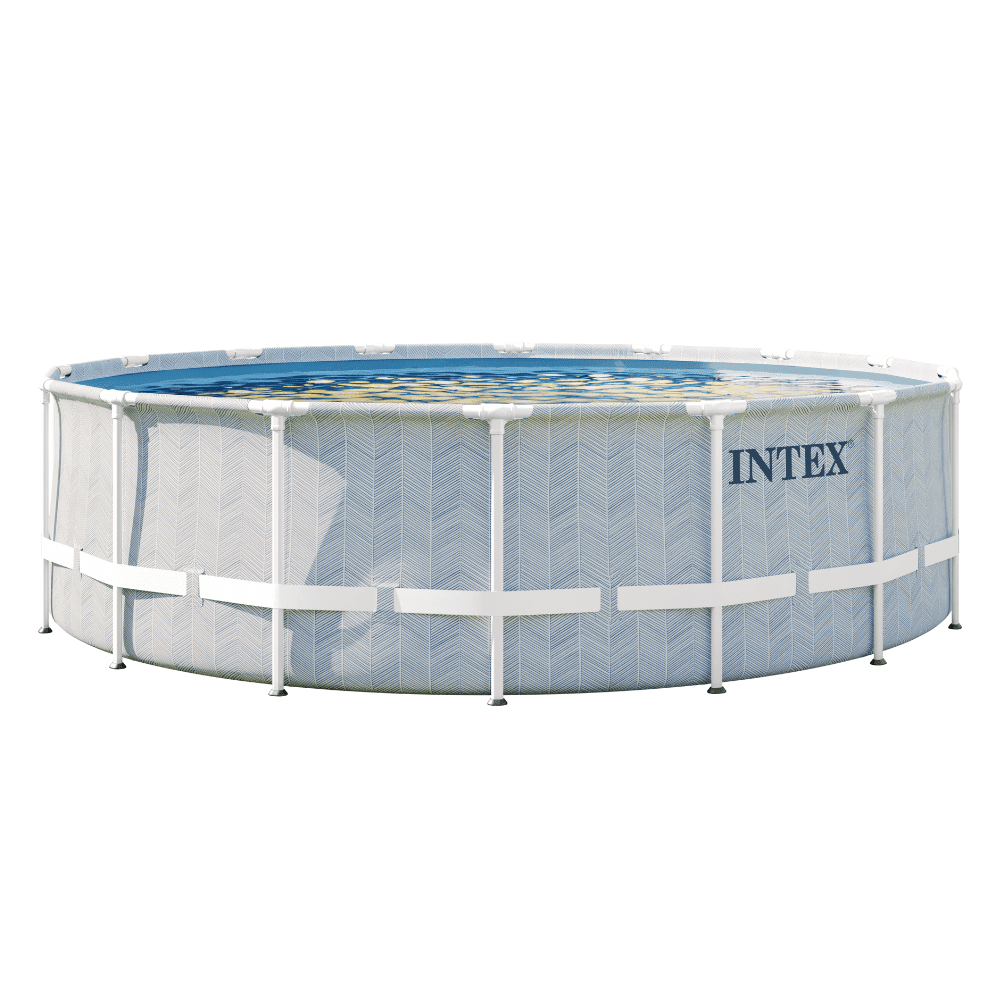 Piscina Estructural Intex Prisma Frame Chevron Set 488x122 Cm + Bomba + Escalera + Cobertor + Base