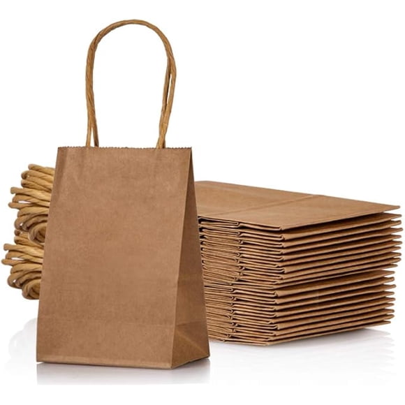 Bolsa De Papel Kraft Marrón Regalo Pack 12 Unds Cotillón