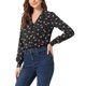 thumbnail image 4 of INSPIRE CHIC Camisas de Mujer de los años 50 con Mangas Largas Estampadas y Botones con Lunares de Corazón M Negro Floral, 4 of 6