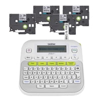 Brother P-Touch, Ptd210, Kit De Etiquetadora Fácil De Usar (4 Cintas De Etiquetas Incluidas), Blanca, Pequeña