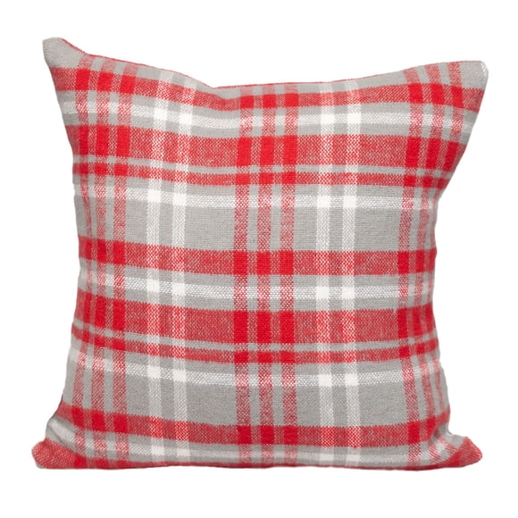 Almohada Parkland Collection Transitional Plaid White 40x40 cm