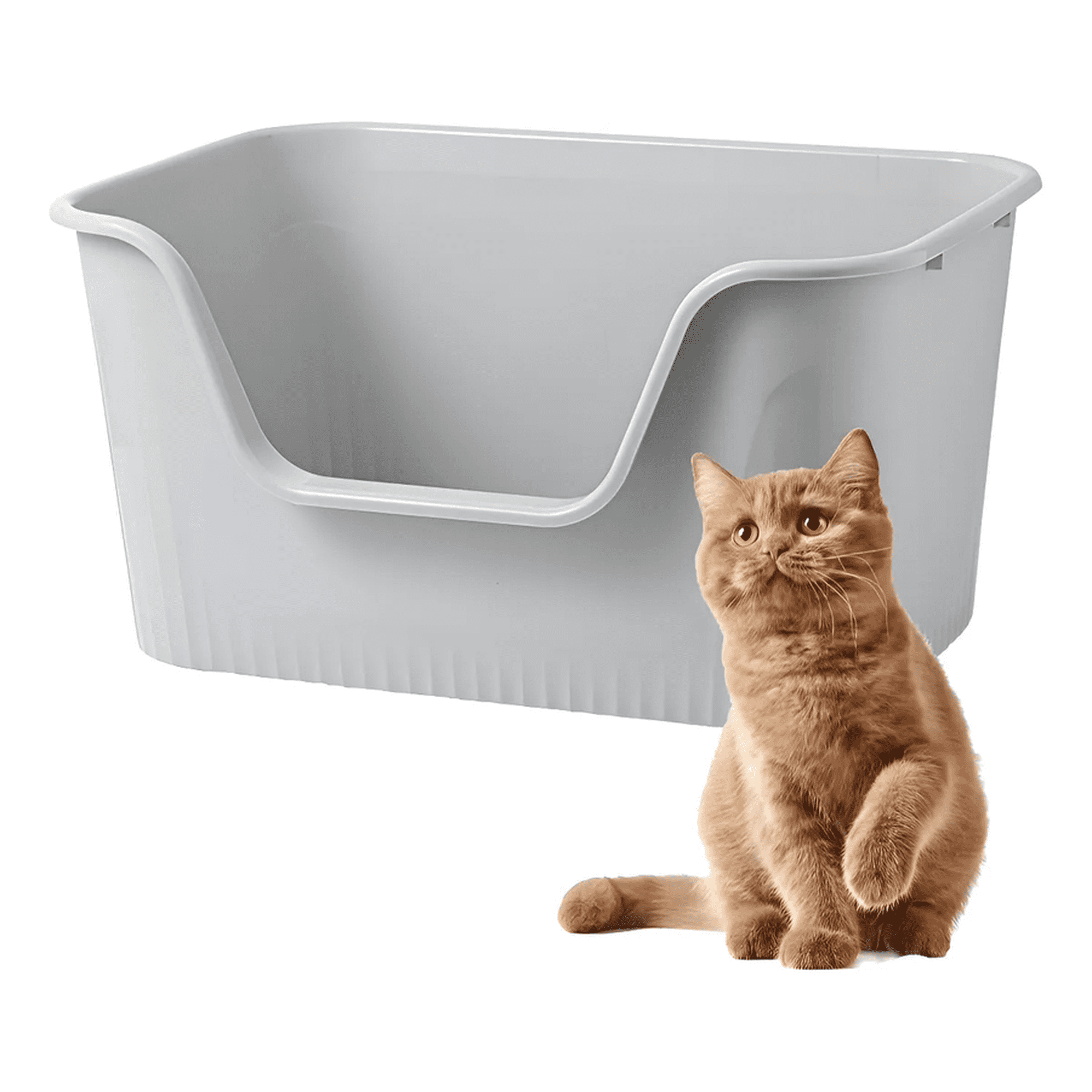 Arenero De Gatos Bandeja Sanitaria Para Mascotas Xxl Baño Gris
