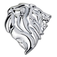 Ioensy - Etiqueta Engomada Del Coche Insignia De La Cabeza Del León 3D Emblema De La Etiqueta Del Coche Para Home Van Left Silver