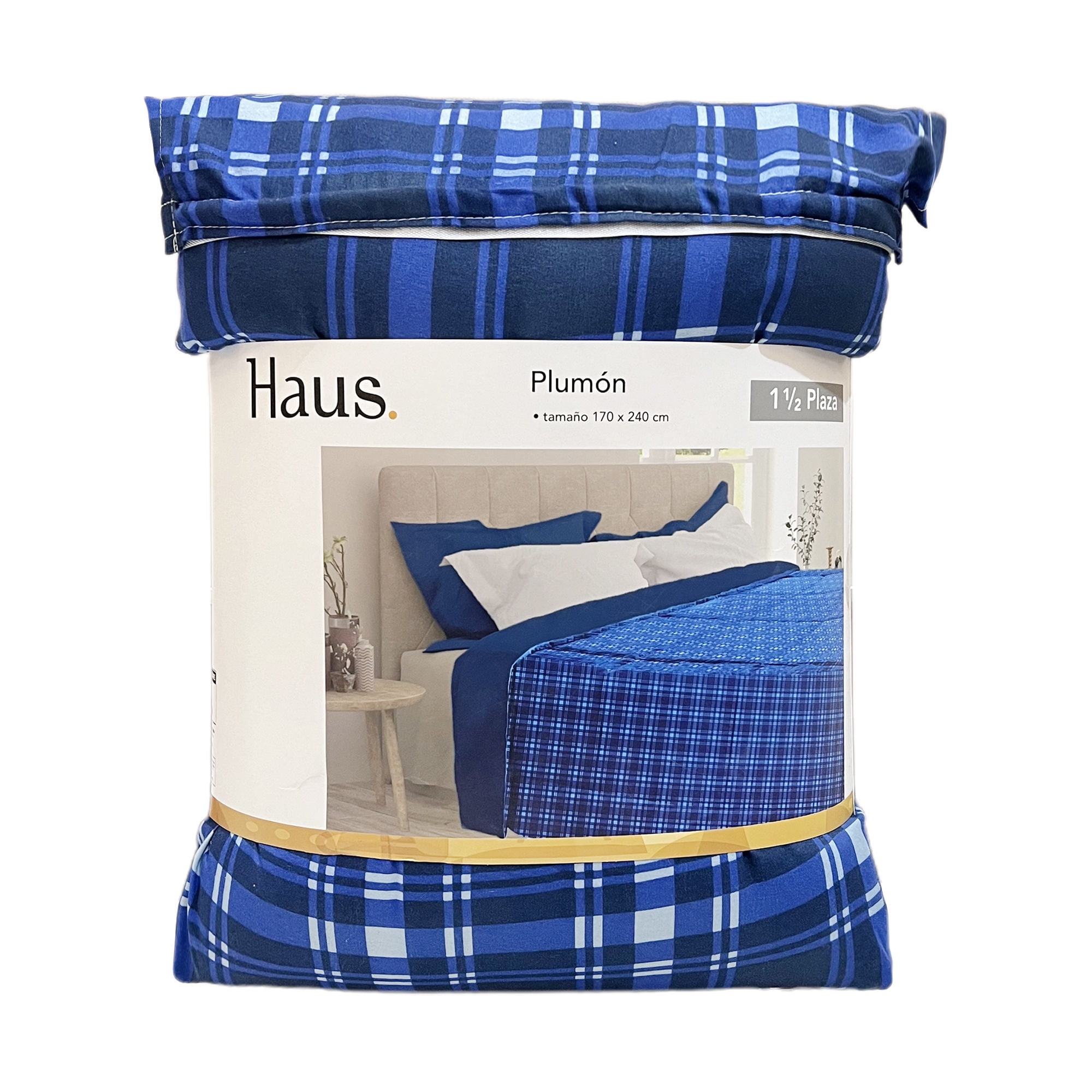 Haus - Plumón 1.5 Plazas Estampado Azul 100% Poliester