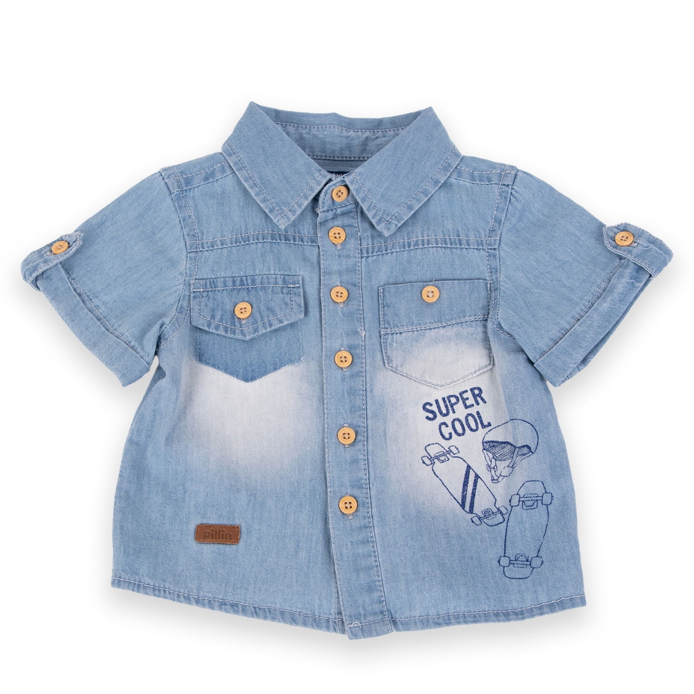 Camisa Bebe Niño Denim Pillin