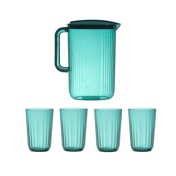 Jarra De Agua Para Puerta De Nevera Con Tapa, Jarra De Nevera De 2 L Para Jugo, Bebida De Limonada, 5 Uds., Verde