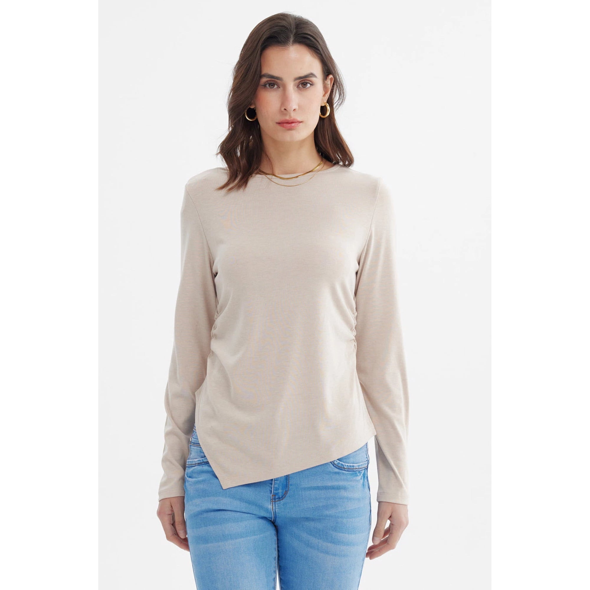Fashionspark - Polera Mujer Ajustado Beige