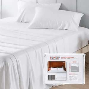 Genérico - Juego Sabanas King Homely 100 Gsm 4 Pzas Color Blanco