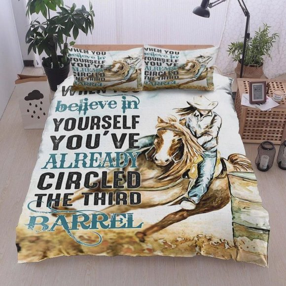 When You Believe In Yourself Letter Printing Painting Quilt Duvet Cover Set3-Piece Bedding Set
