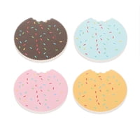 Oem - Set 4 Posavasos Colorido Ceramica Y Corcho 4 Piezas Galleta