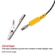 thumbnail image 3 of Cable de conexión a tierra ESD con clip de cocodrilo, cable elástico amarillo antiestático de 3.0m/118", paquete de 2, 3 of 4