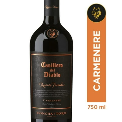 Vino Tinto Carmenere Reserva Privada Botella 750 Ml Casillero Del Diablo