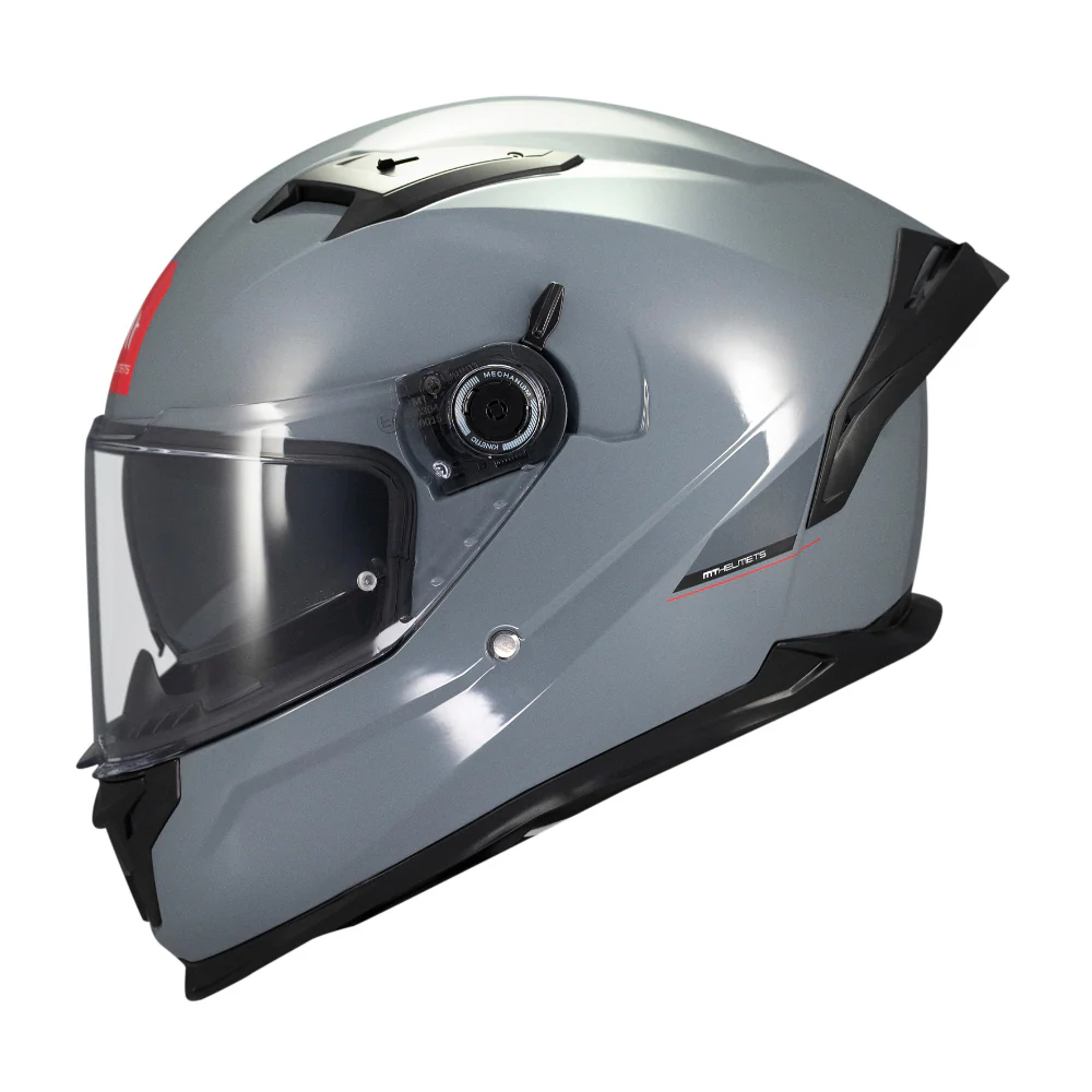 Mt Helmets - Casco Para Moto Mt Ff128Sv Braker Sv Solid A12 Gris Brillo 2Xl
