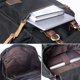 thumbnail image 4 of Mochila Bluboon de lona vintage de piel casual negra, 4 of 6