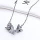 thumbnail image 4 of Collar Trio De Mariposas, Circonitas Pavé, Cristal Austriaco Plateado, 4 of 7