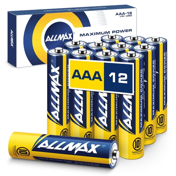 Pilas alcalinas AAA ALLMAX Maximum Power, paquete de 12, 1.5 V