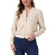 thumbnail image 1 of INSPIRE CHIC Chaqueta de Imitación de Gamuza para Mujer con Cuello Alto, Cierre de Cremallera, Diseño Recortado y Bolsillos L Beige, 1 of 6