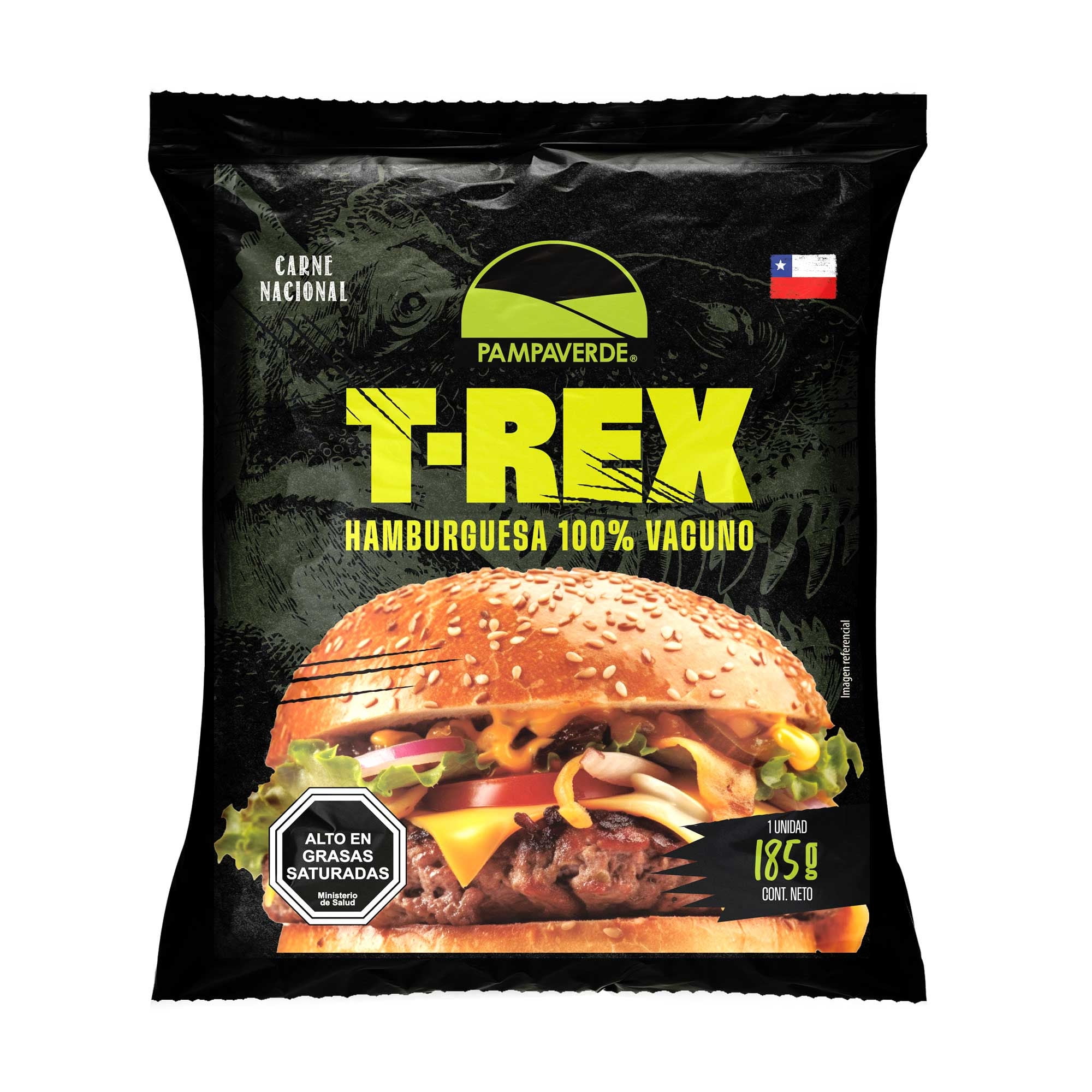 Hamburguesa De Vacuno T-rex 185 g Pampa Verde