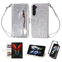 Funda Para Foxdock Elegante Funda Samsung Galaxy Z Fold5 Glitter Con Cremallera-Ideal Para El Uso Diario