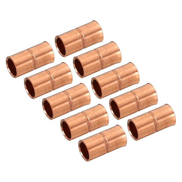 Uxcell 1/4 Pulgada ID Acoplamiento Recto de Cobre Extremo de Soldadura Conector de Tubería 6 Paquete 1/4 pulgada 10