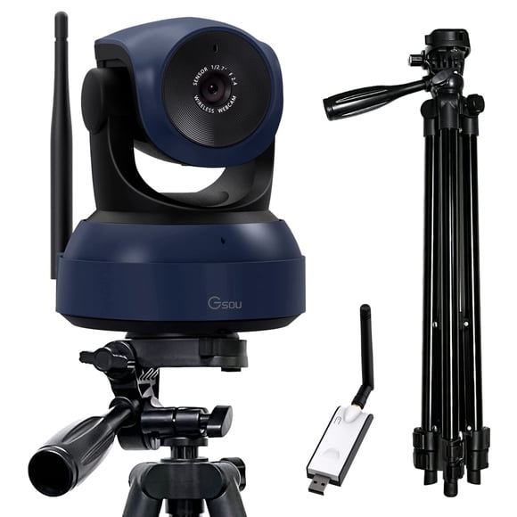 Cámara web inalámbrica Gsou 1080P HD para videollamadas con soporte para trípode