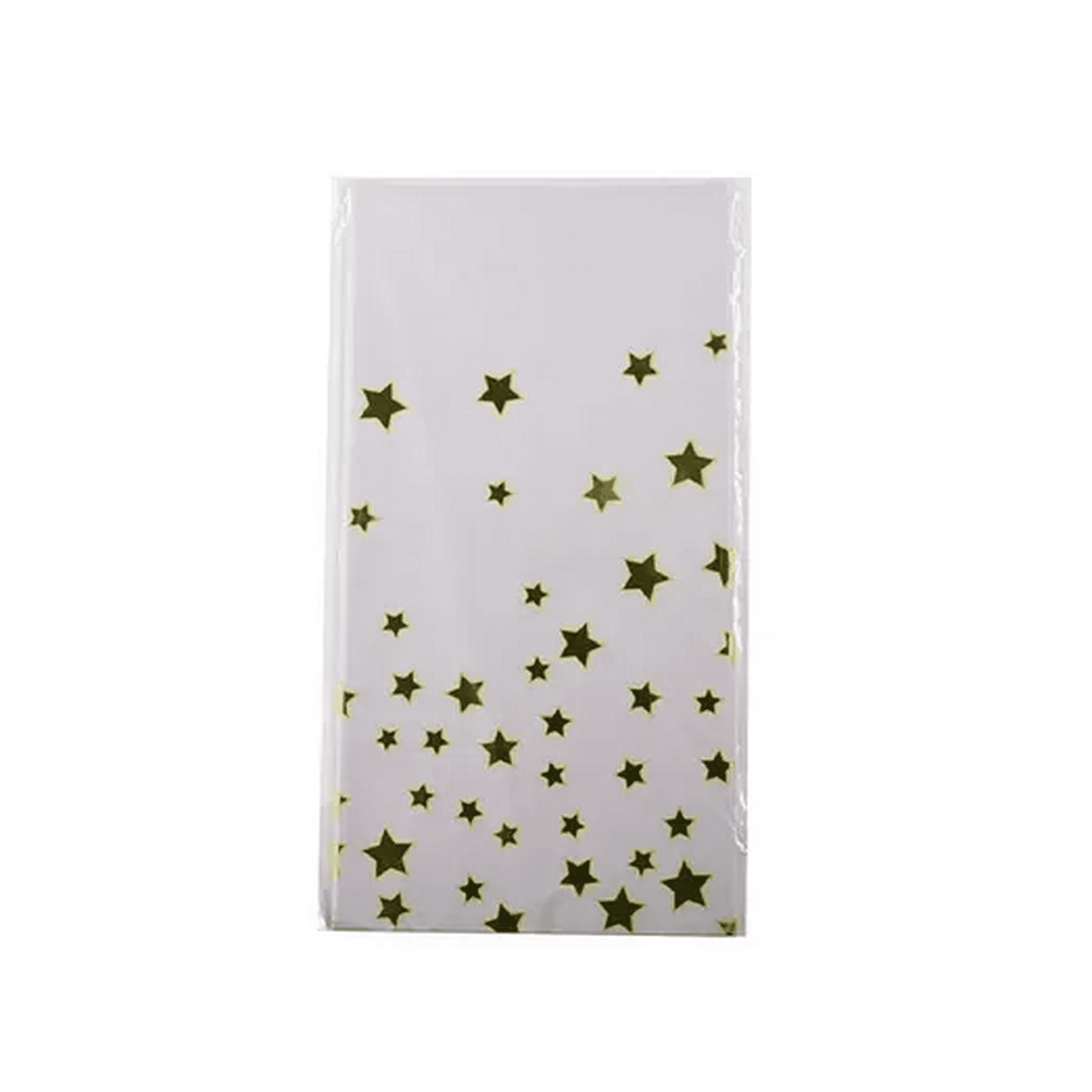 Genérico - Mantel Plástico Cumpleaños Blanco Estrellas Doradas