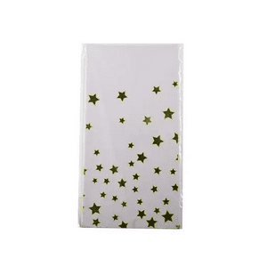 Genérico - Mantel Plástico Cumpleaños Blanco Estrellas Doradas