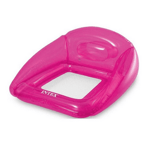 Asiento Flotante Inflable Intex 104 X 102 Cm Transparent Lounge Rosado