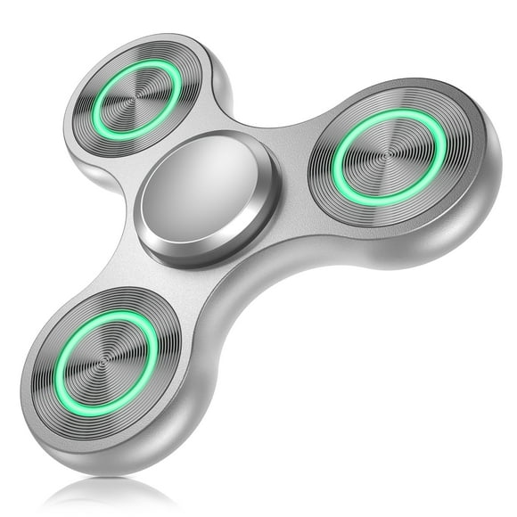 Fidget Spinner ATESSON, acero inoxidable ultraduradero, plateado