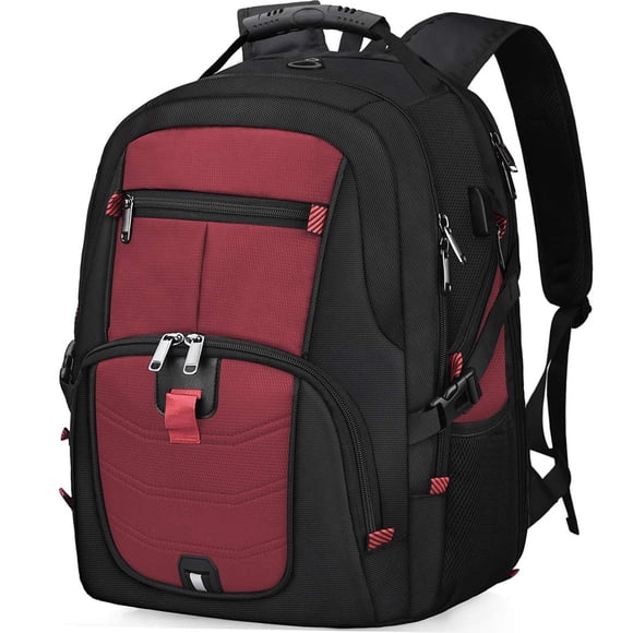 Mochila para portátil NUBILY, impermeable, 45 L, 17,3 pulgadas, roja para hombre
