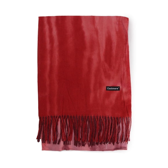 Bufanda Degradada Multicolor Tipo Cashmere Suave Con Flecos Rojo Talla Única