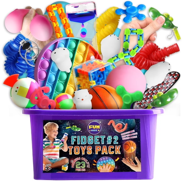 Caja surtida de juguetes antiestrés FUN KIDZ para niños de 4 a 12 años