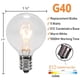 thumbnail image 2 of Bombillas de repuesto GOOTHY G40, 5 W, incandescentes, 120 V, E12, paquete de 25, 2 of 9