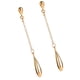 thumbnail image 2 of 1 Par De Aretes De Cadena De Borla Lineal De Cadena Larga Pendientes Pendientes Colgantes De Oro, 2 of 5