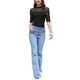 thumbnail image 2 of INSPIRE CHIC Mono de Malla para Fiesta de Mujeres Transparente Ajustado con Fruncido de Media Manga S Negro, 2 of 7